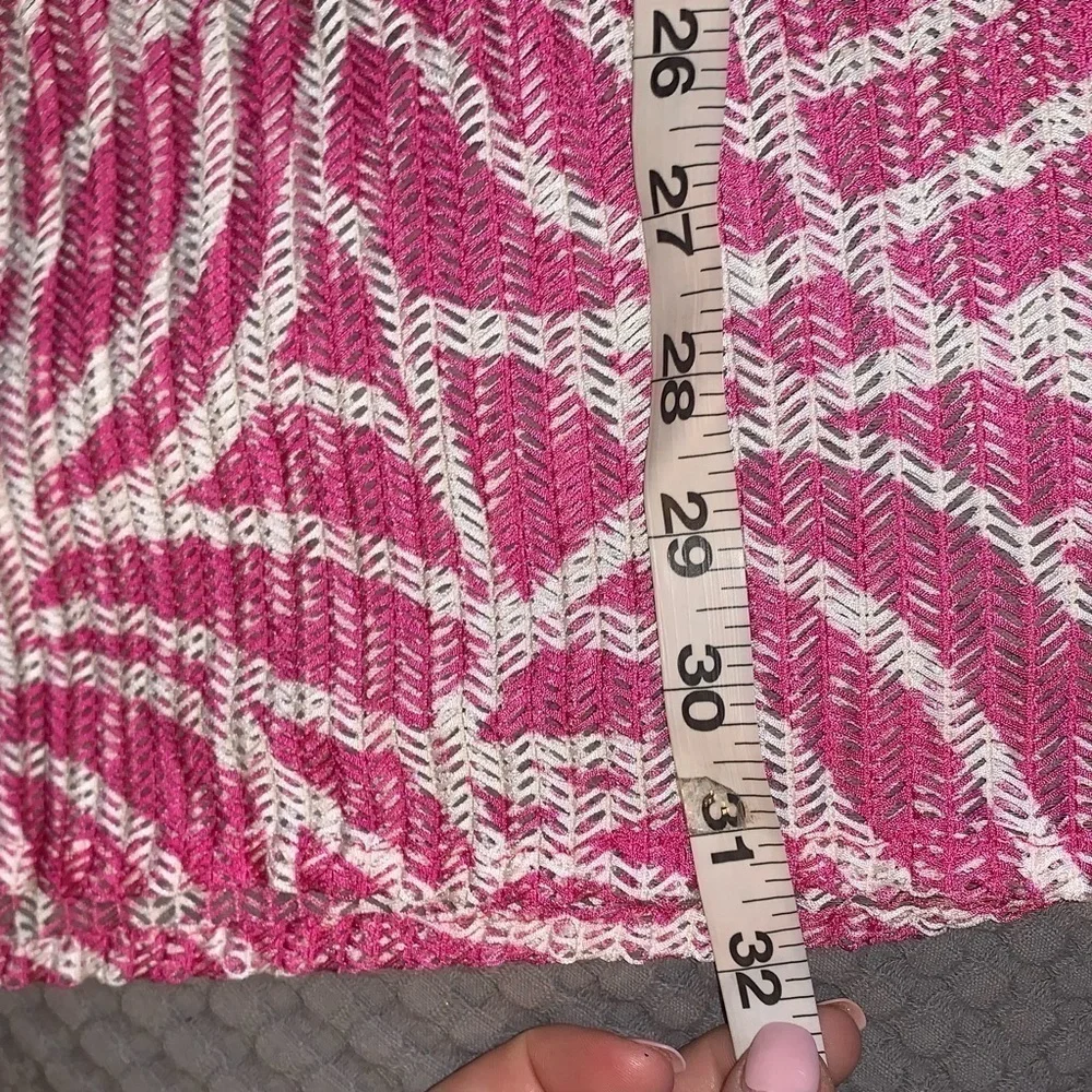Swimsuit dress cover up dark pink and white Medium